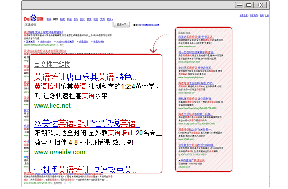 推廣展現(xiàn)形式一：左側(cè)&ldquo;推廣鏈接&rdquo;位置